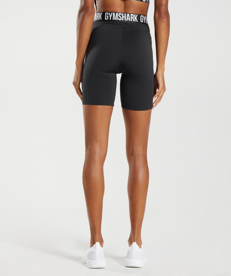 Women's Gymshark Training Brandmark Cycling Shorts Black | CA 7NA6D5